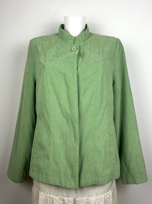 Light Green Suede-Look Jacket