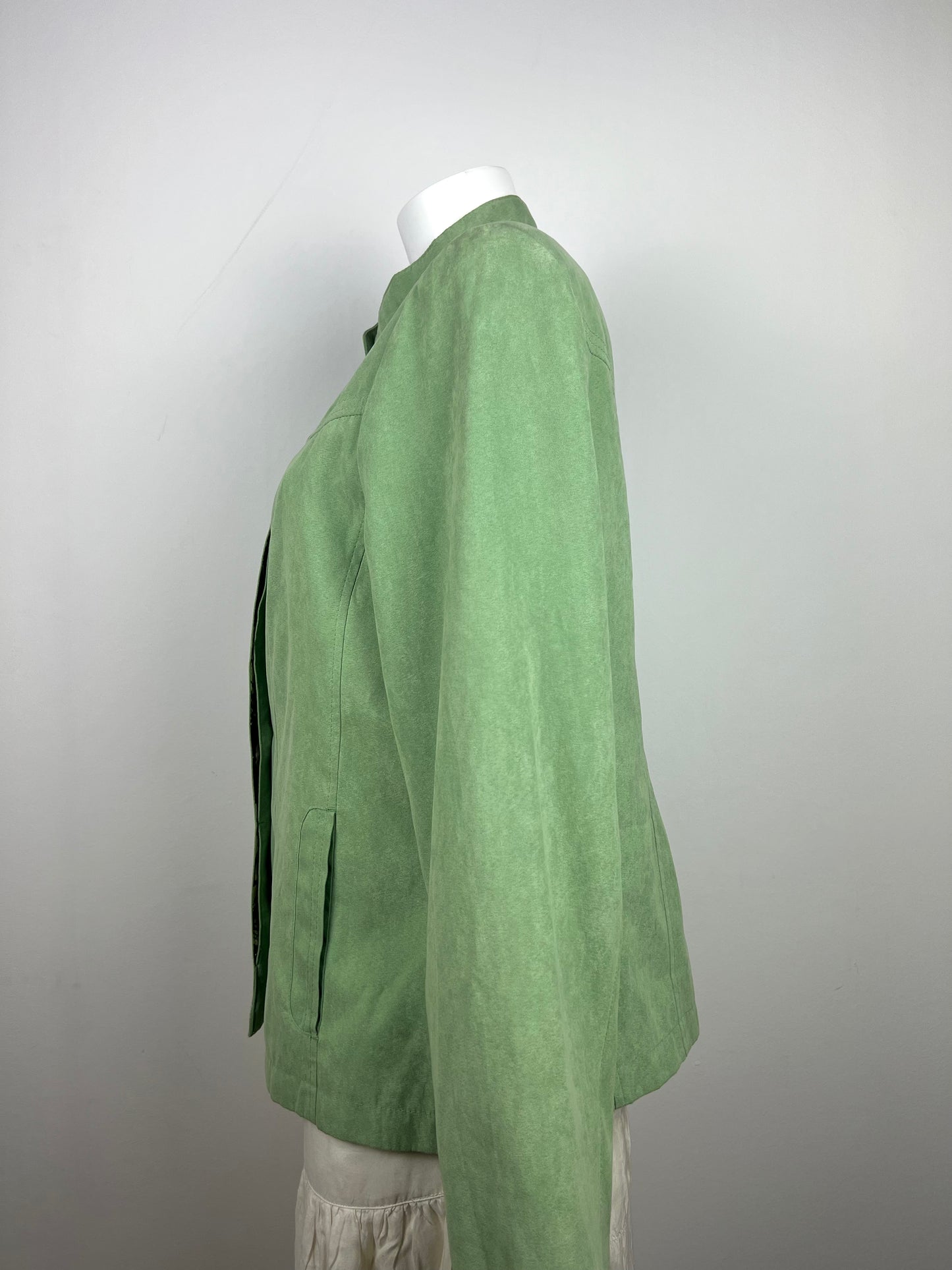 Light Green Suede-Look Jacket