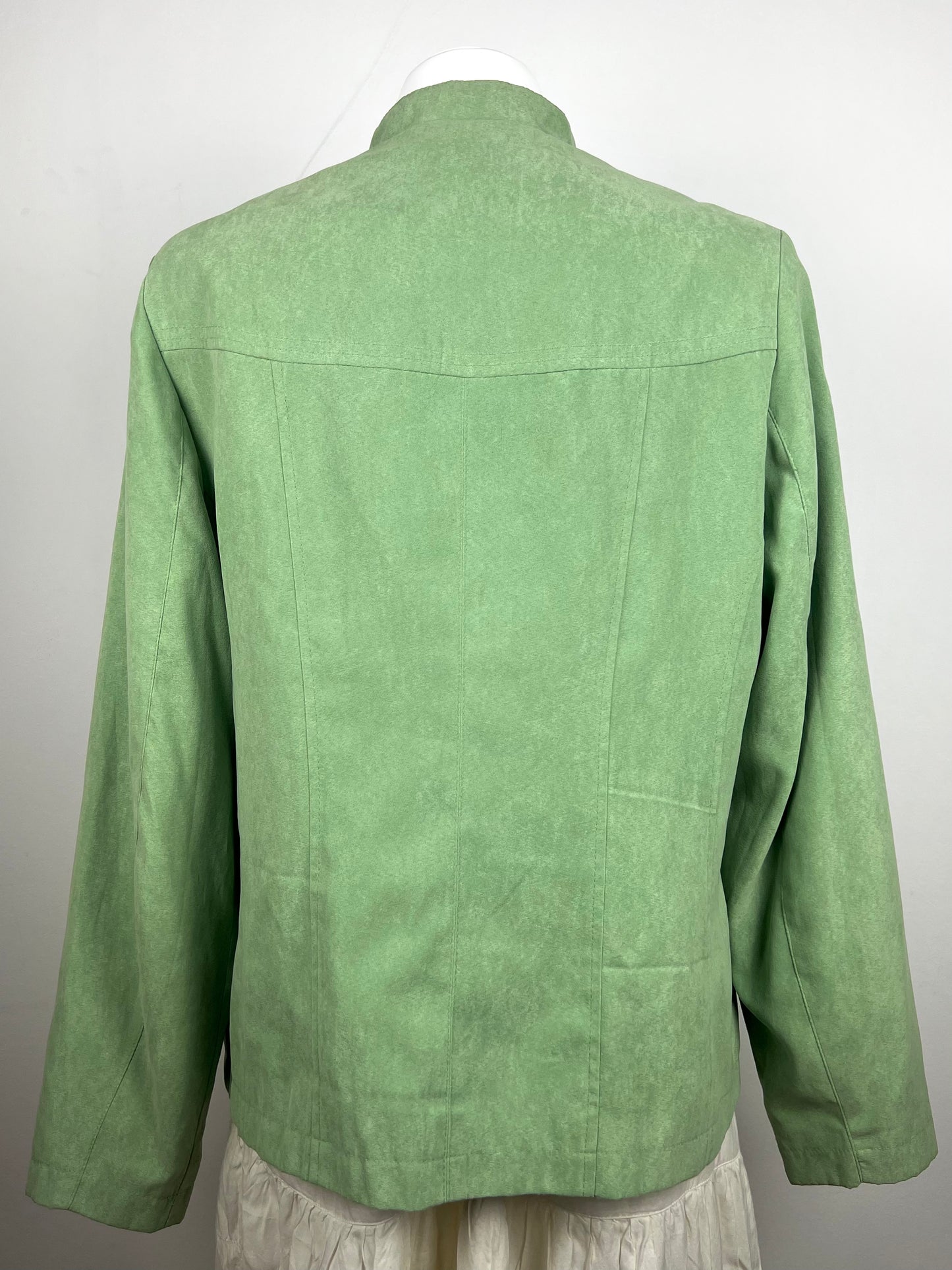 Light Green Suede-Look Jacket