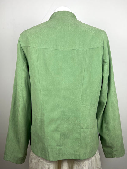 Light Green Suede-Look Jacket