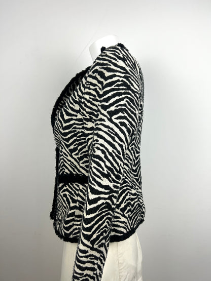 Orsay Zebra Print Fringe Jacket
