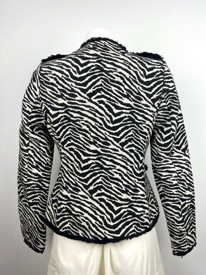 Orsay Zebra Print Fringe Jacket