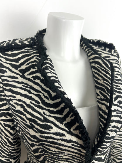 Orsay Zebra Print Fringe Jacket