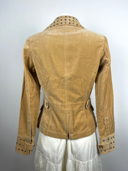 Beige Embellished Velvet Jacket