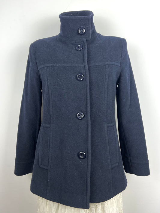 Navy Wool & Cashmere Coat