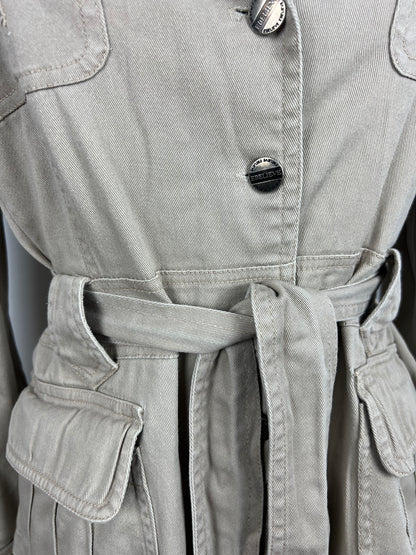 Beige Belted Utility Jacket