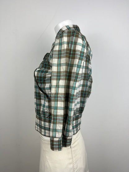 Plaid 3/4 Sleeve Jacket