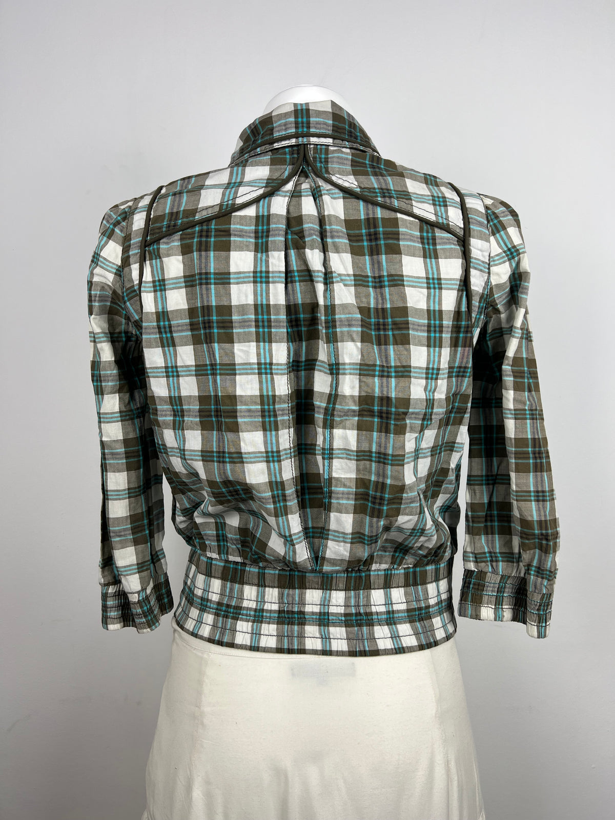 Plaid 3/4 Sleeve Jacket