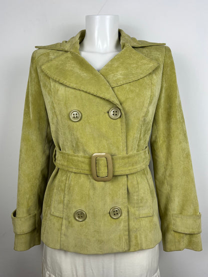 Light Green Corduroy Belted Jacket