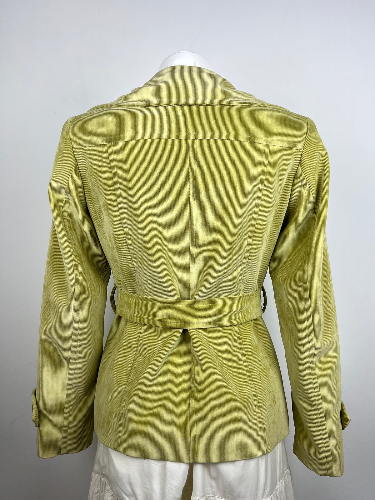 Light Green Corduroy Belted Jacket