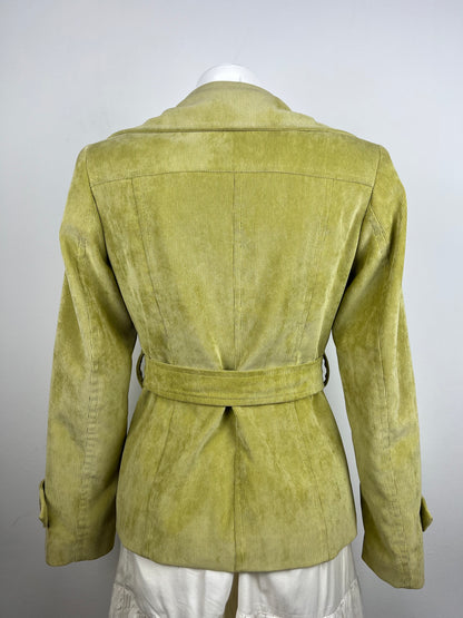 Light Green Corduroy Belted Jacket