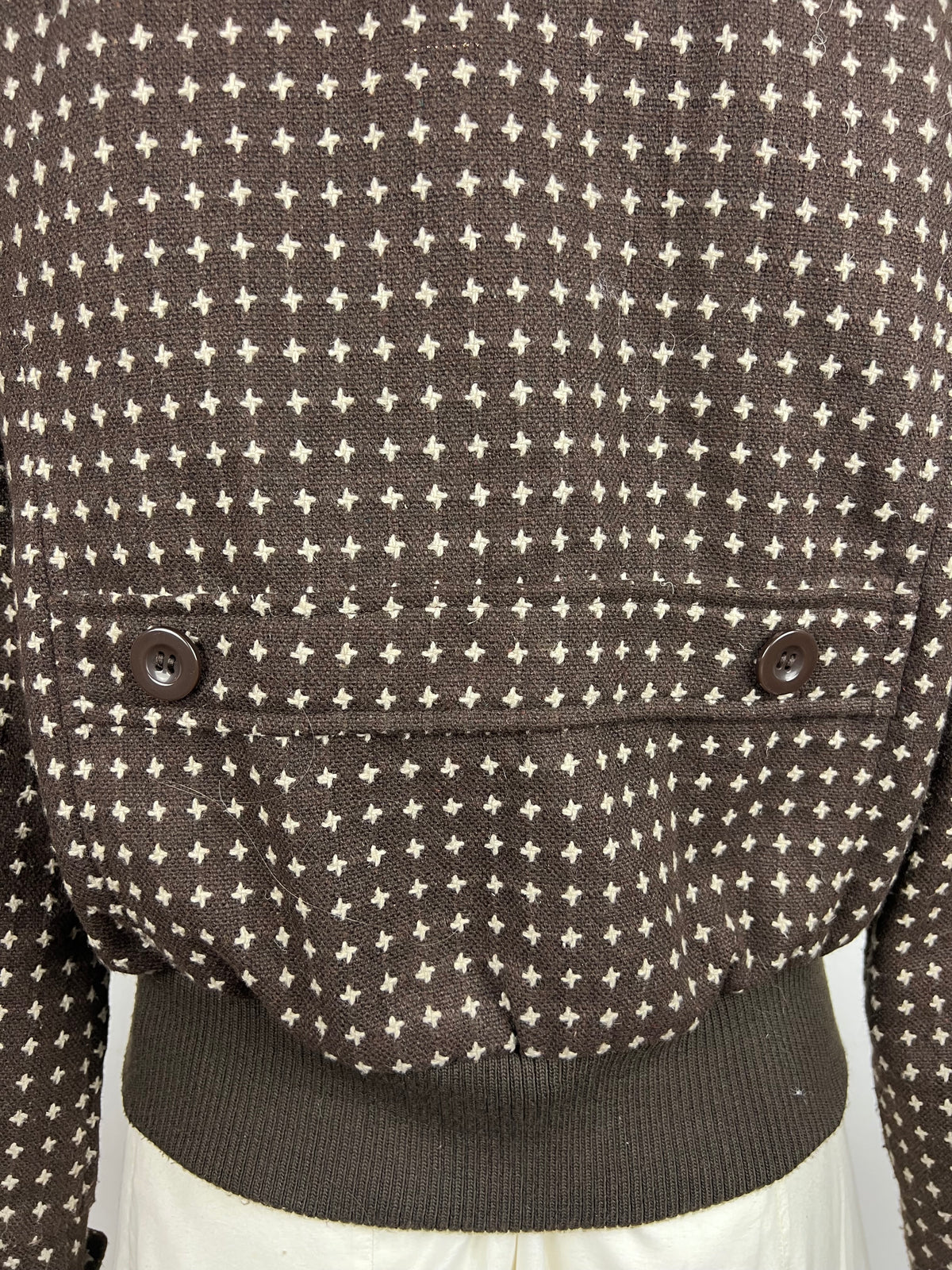 Brown Patterned Double-Breasted Jacket