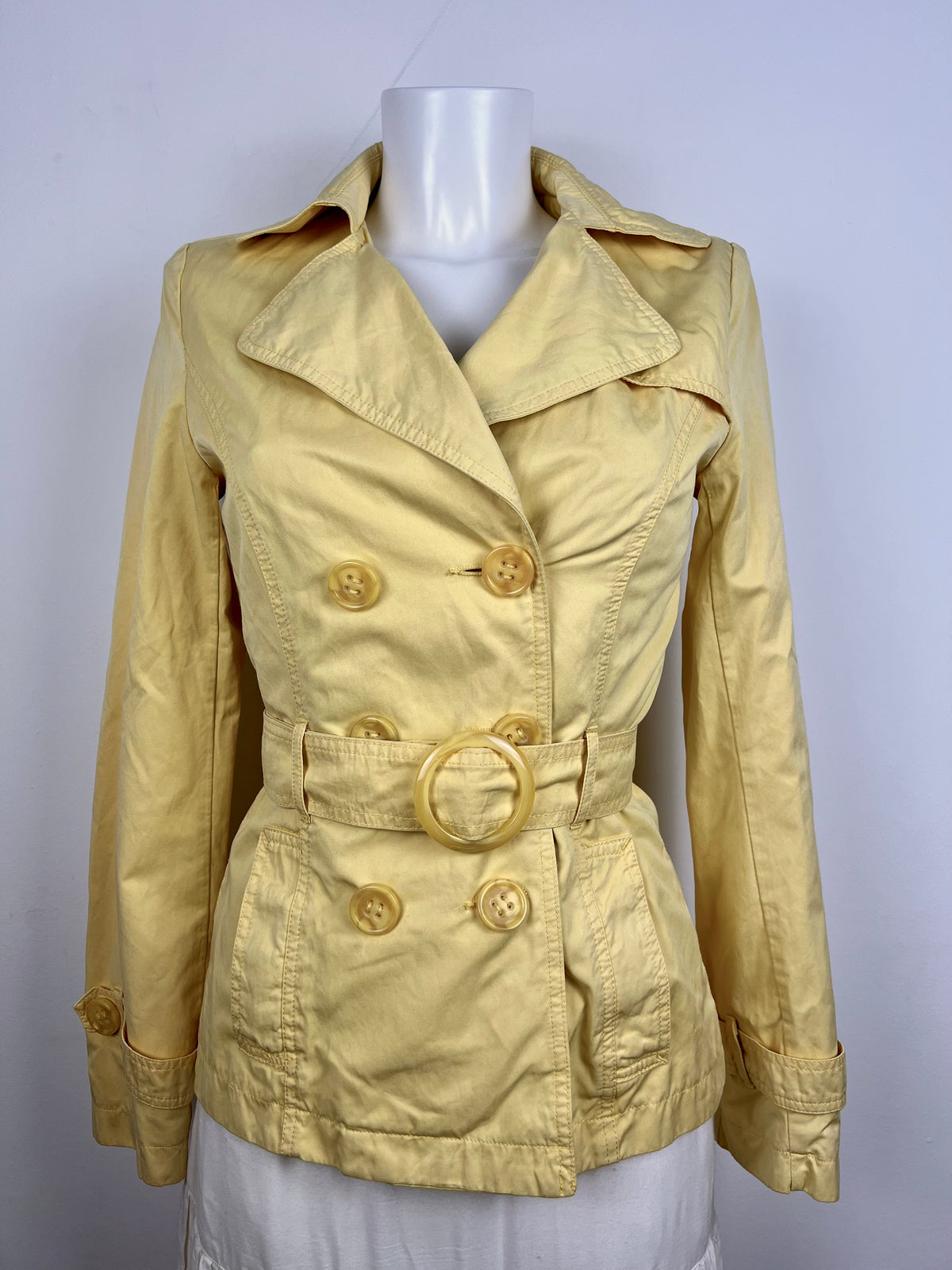Yellow Belted Trench Jacket
