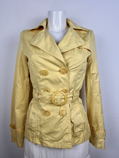 Yellow Belted Trench Jacket