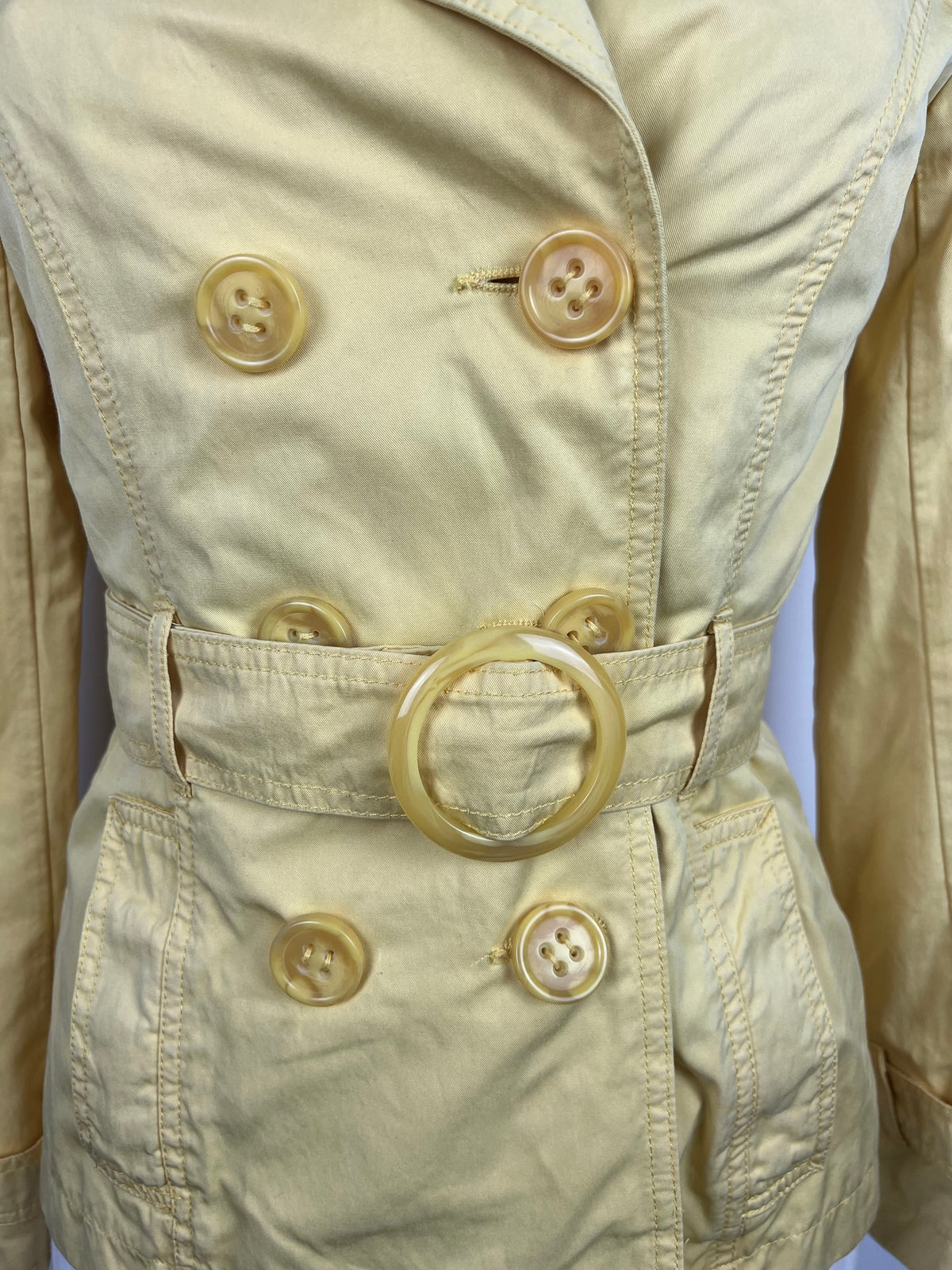 Yellow Belted Trench Jacket