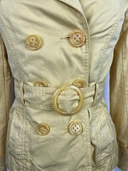 Yellow Belted Trench Jacket