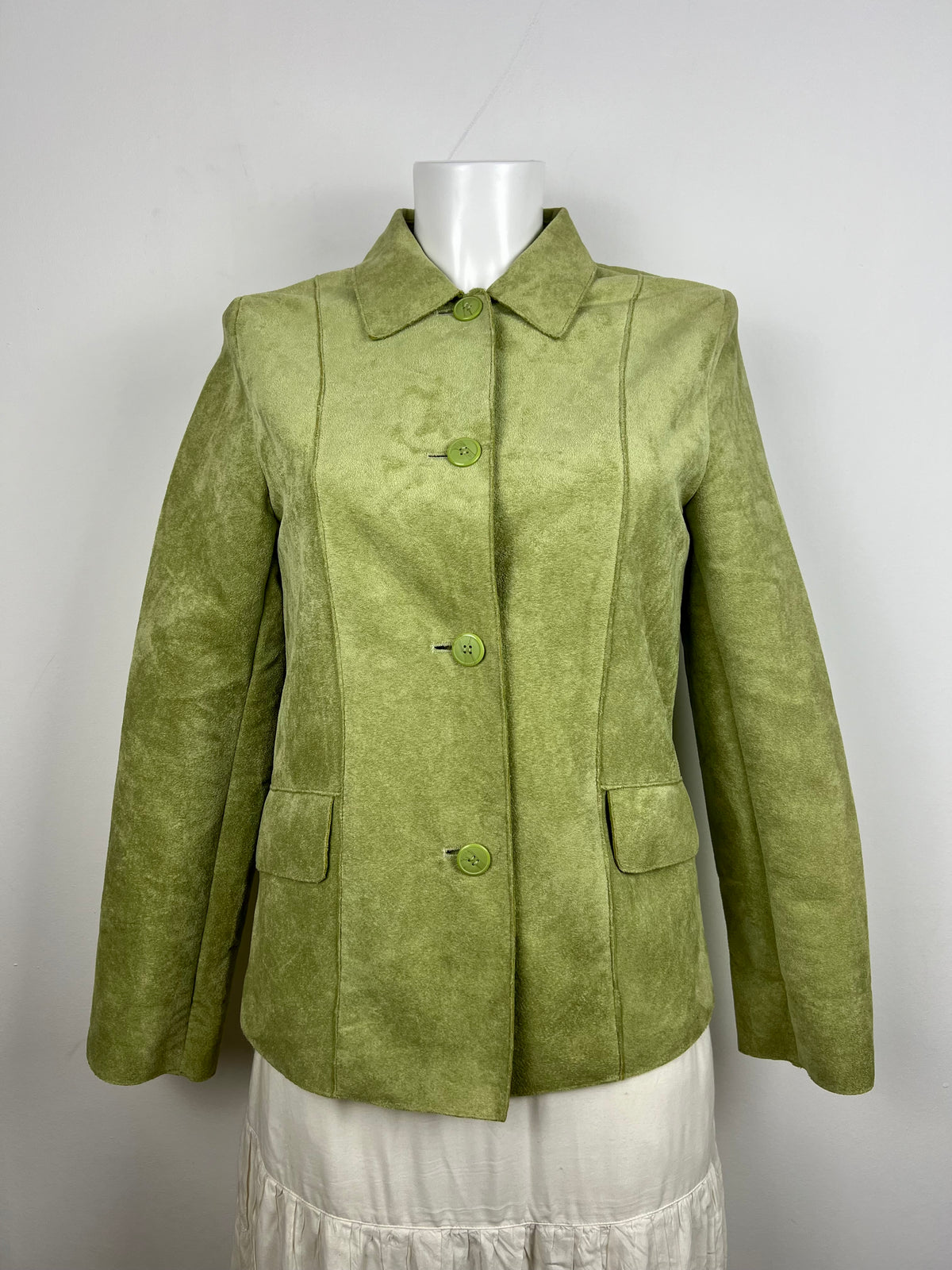 Green Suede-Look Jacket