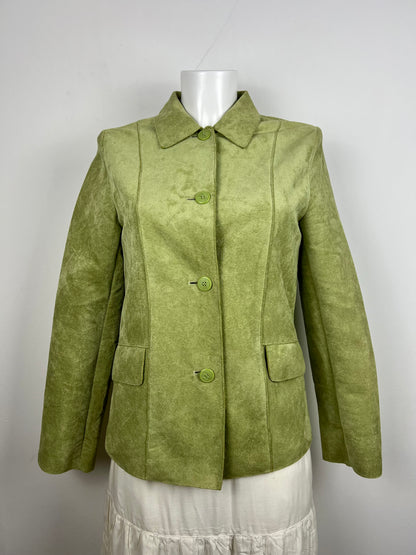 Green Suede-Look Jacket
