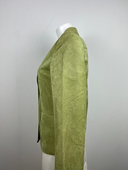 Green Suede-Look Jacket