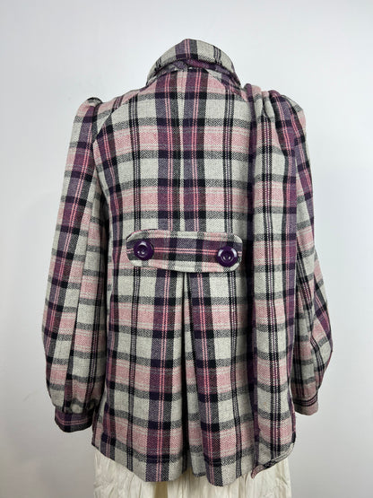 Plaid Scarf Detail Coat