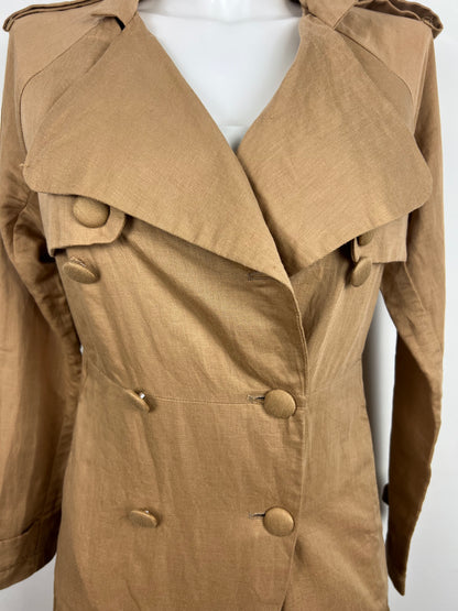 Tan Fringe Trench Coat