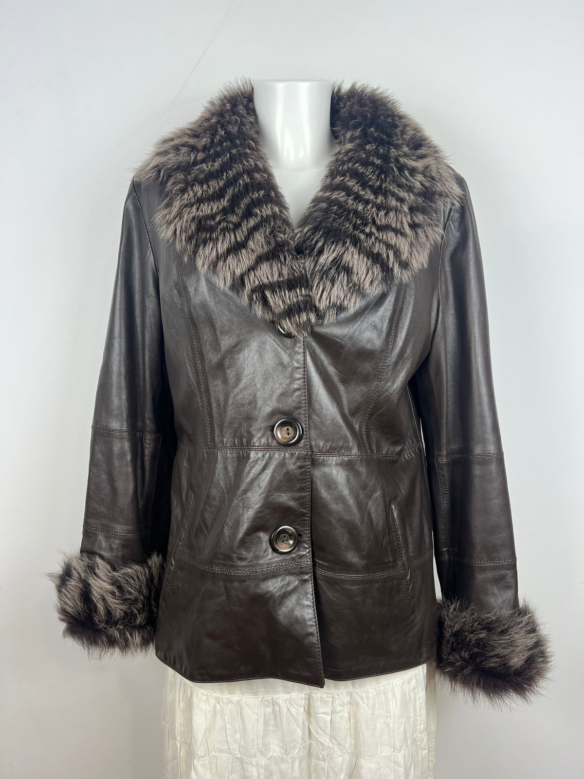 Brown Fur Trim Jacket