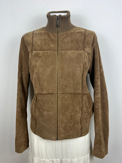 Brown Ribbed Detail Jacket
