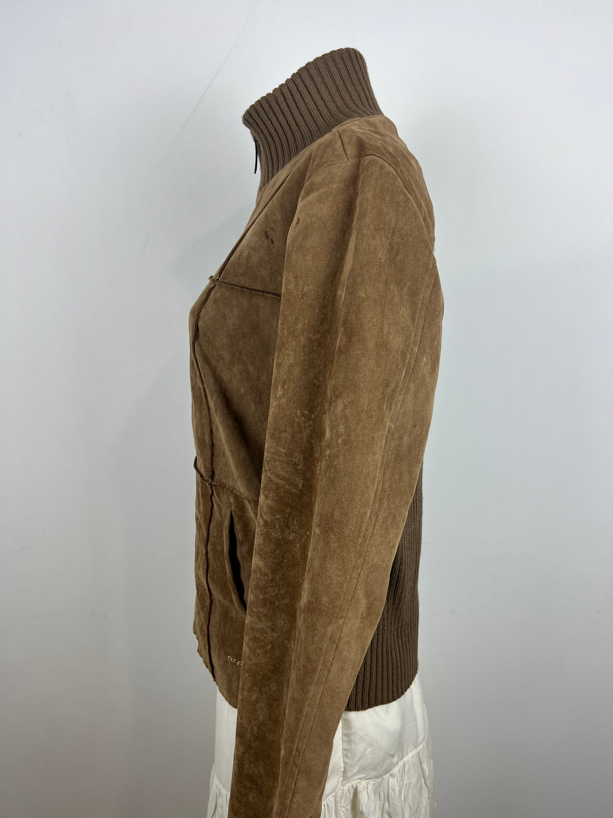 Brown Ribbed Detail Jacket